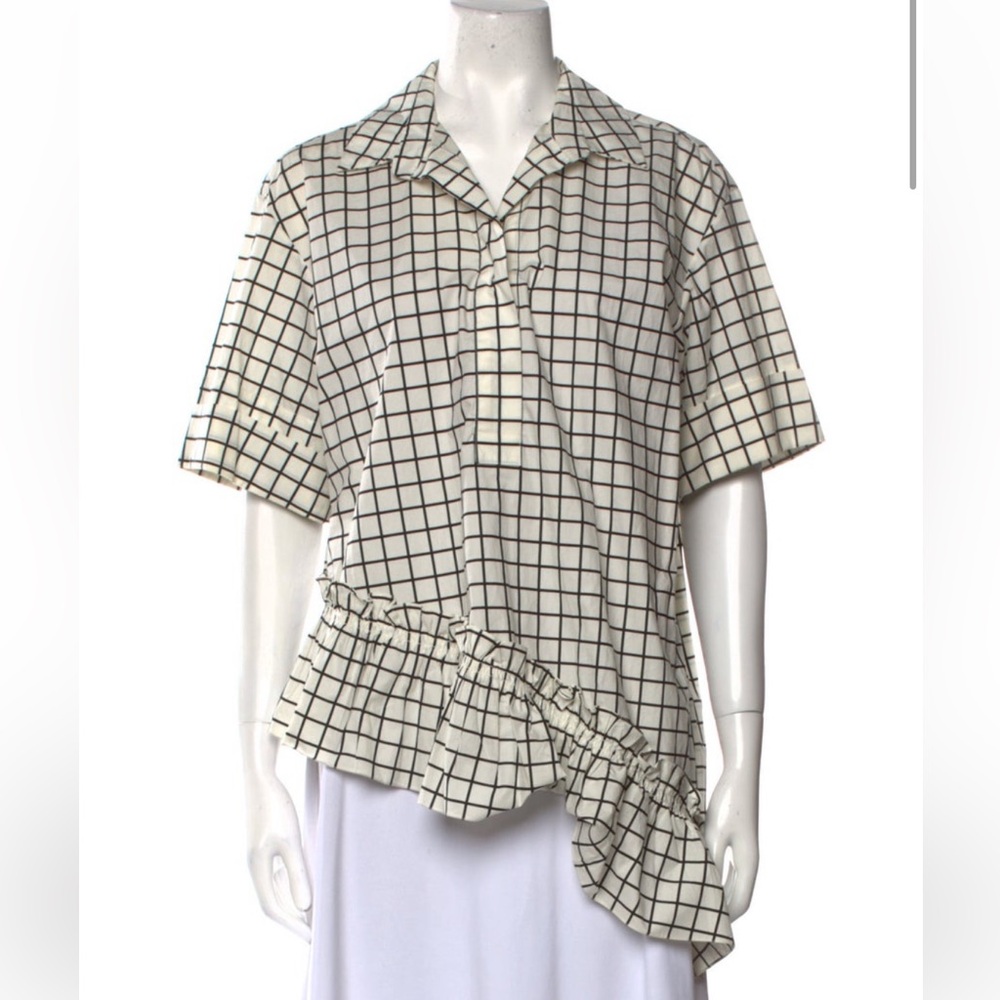 Marni Black and White Checkered Blouse